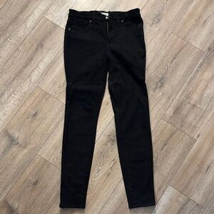 Madewell Jet Black Denim Pants (Size 27) 9” High-Rise Skinny